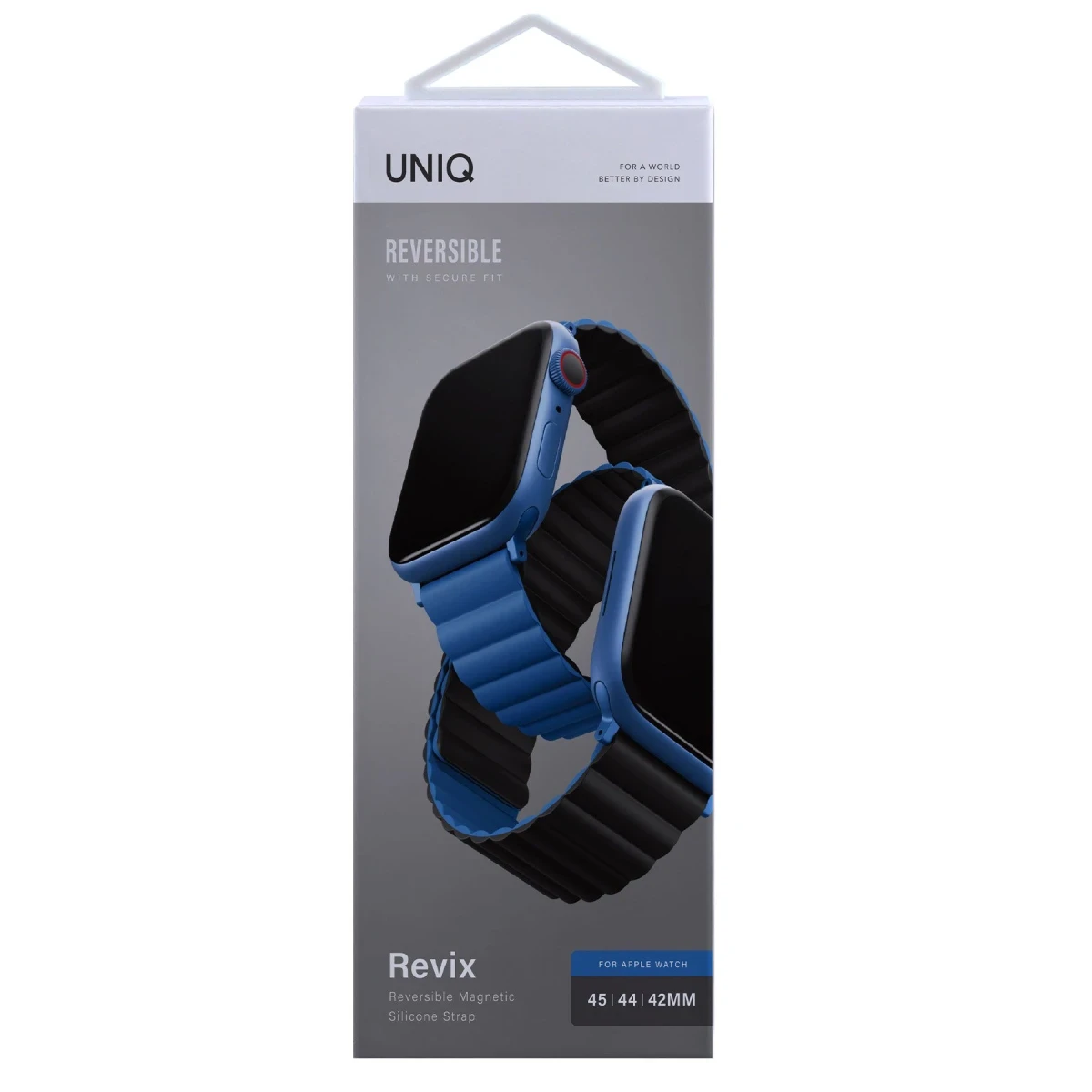 Uniq Apple Watch Ultra 49mm Revix Reversible Manyetik Kordon - Mavi-Siyah