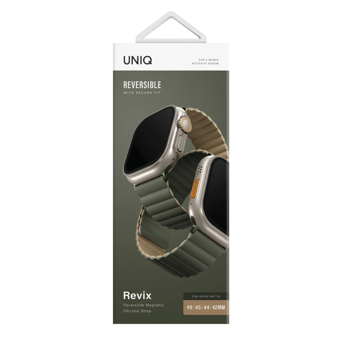 Uniq Apple Watch Ultra 49mm Revix Reversible Manyetik Kordon - Yeşil-Gold