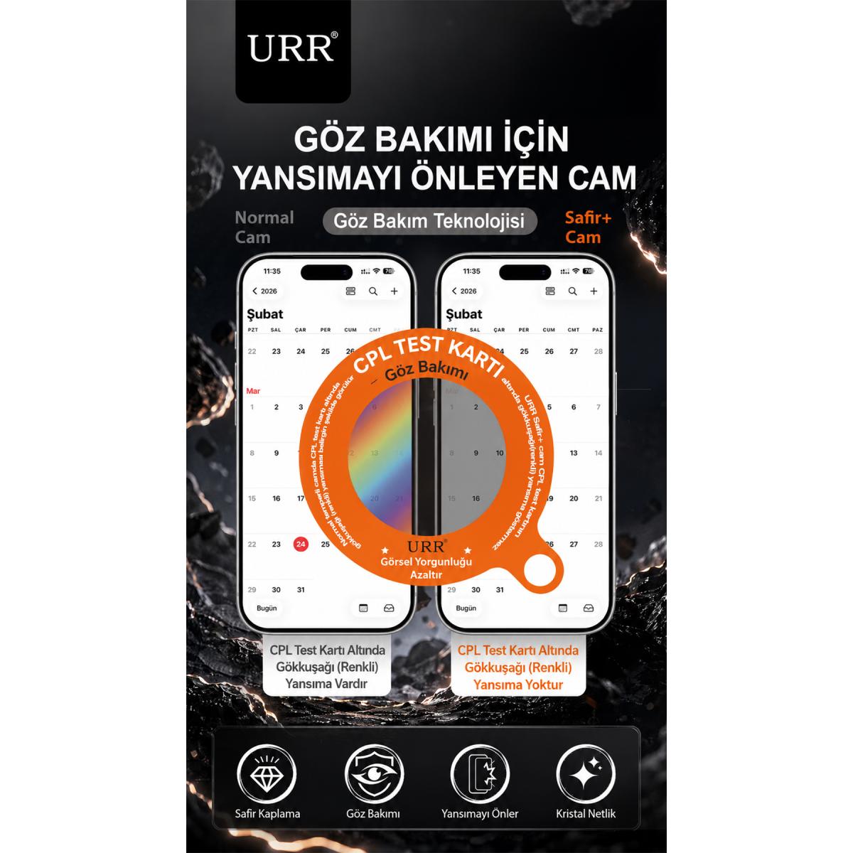URR Apple iPhone 17 Sapphire Plus Cam Ekran Koruyucu