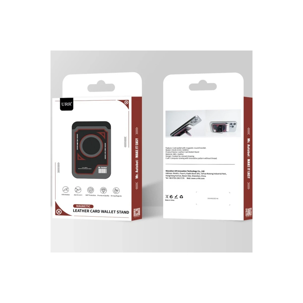 URR Cool Series Magsafe Deri Kartlık - Siyah