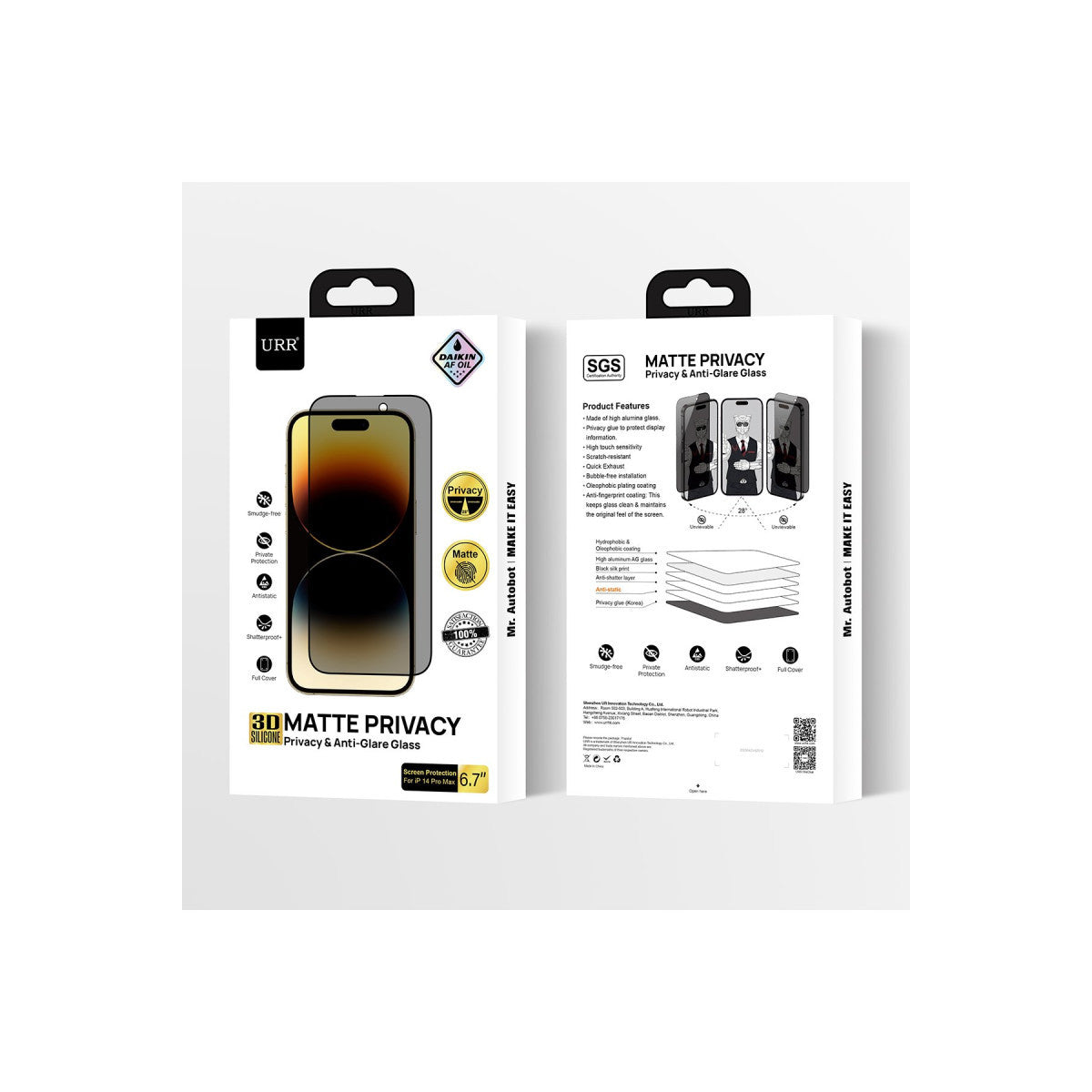 URR Apple iPhone 15 Pro HD Privacy Cam Ekran Koruyucu