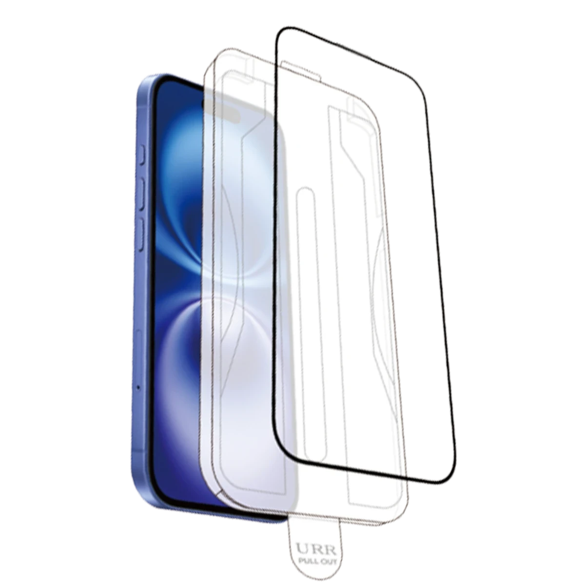 URR Apple iPhone 16 AutoKit Antidust HD Cam Ekran Koruyucu - Siyah
