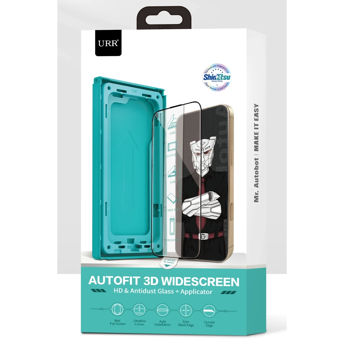 URR Apple iPhone 16 Pro AutoFit 3D WideScreen Cam Ekran Koruyucu - Siyah