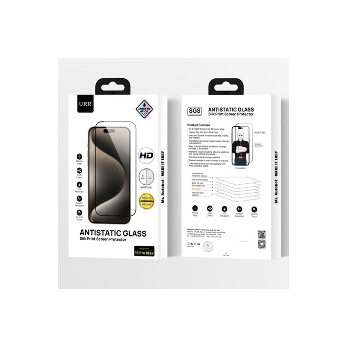 URR Apple iPhone 16 Pro Max 2.5D Antistatik Silkscreen Cam Ekran Koruyucu