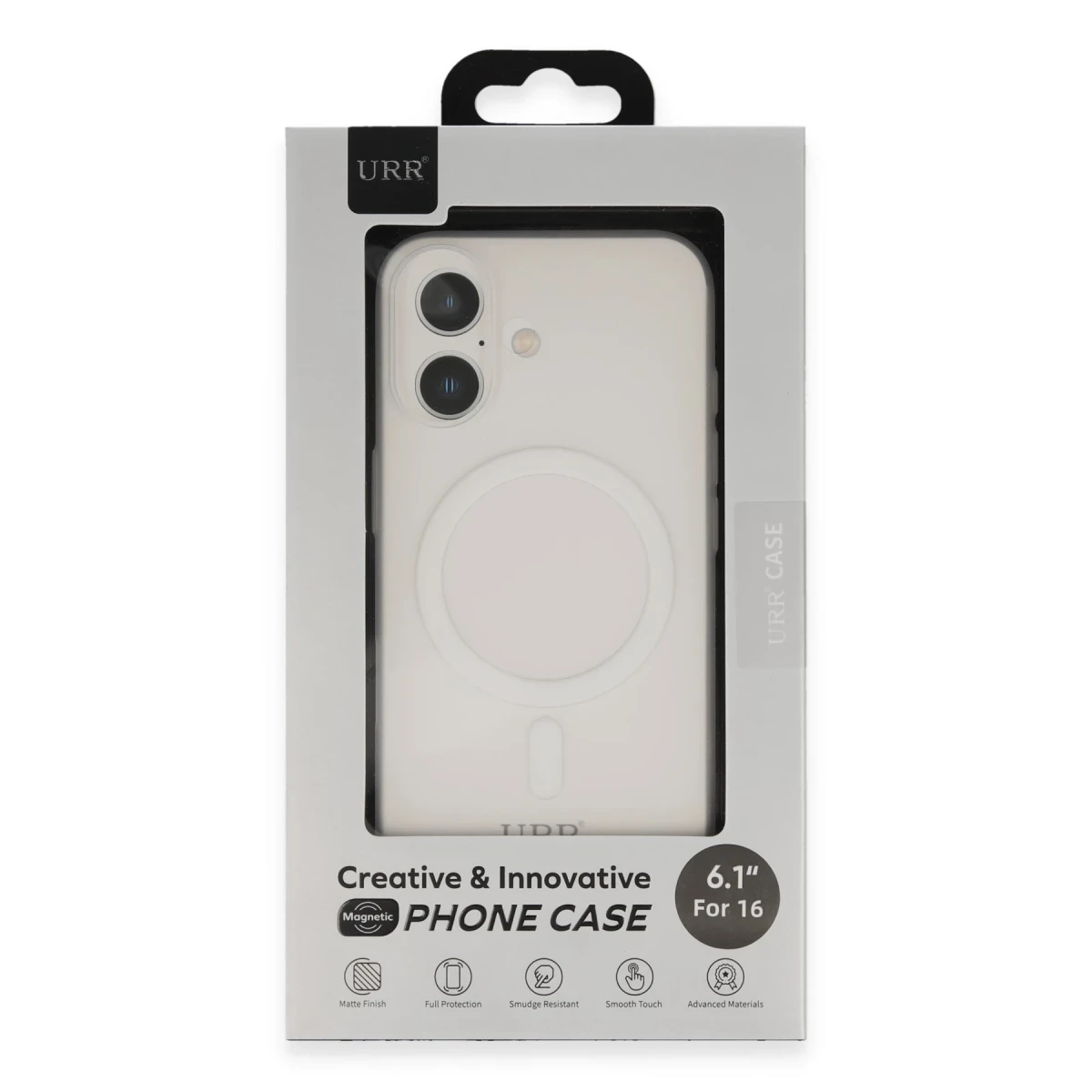 URR Apple iPhone 16 Ultra Thin Matte PC Magsafe Kapak - Şeffaf