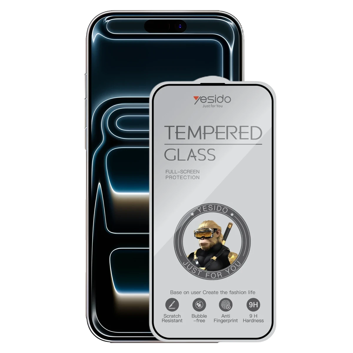 Yesido Apple iPhone 17 Pro TG26 Ultra Clear HD Cam Ekran Koruyucu - Siyah