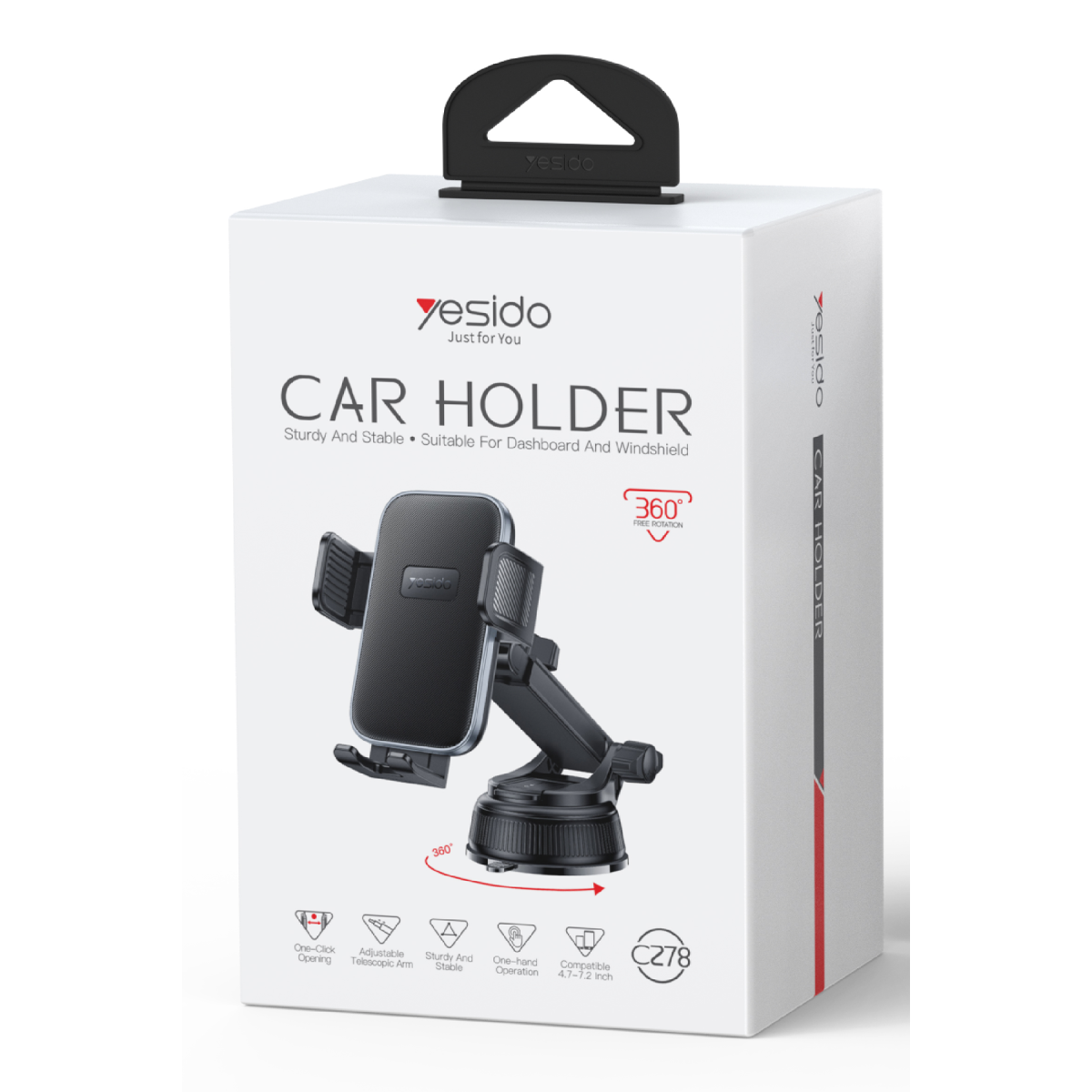 Yesido C278 360 Dönebilen Vakumlu Araç Tutucu