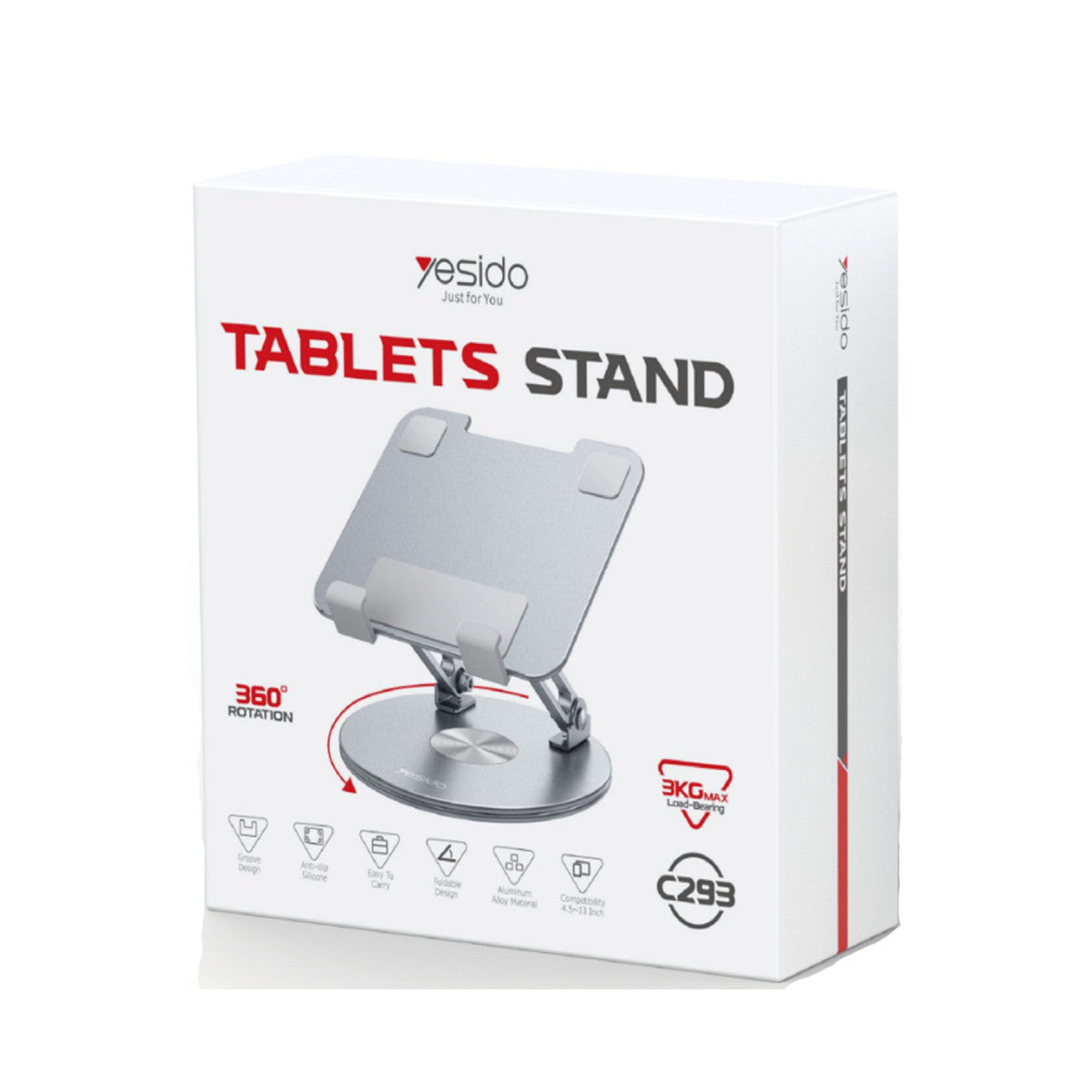 Yesido C293 360 Derece Ayarlanabilir Metal Tablet Standı