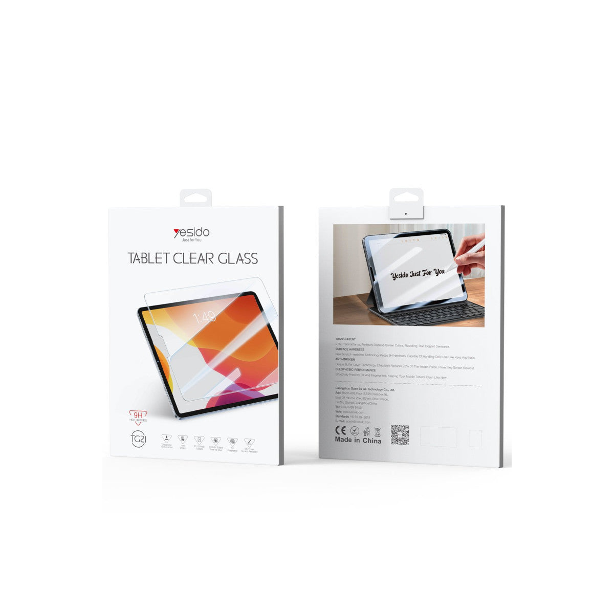 Yesido Apple TG20 iPad Pro 12.9 (2022) Clear Tablet Cam Ekran Koruyucu