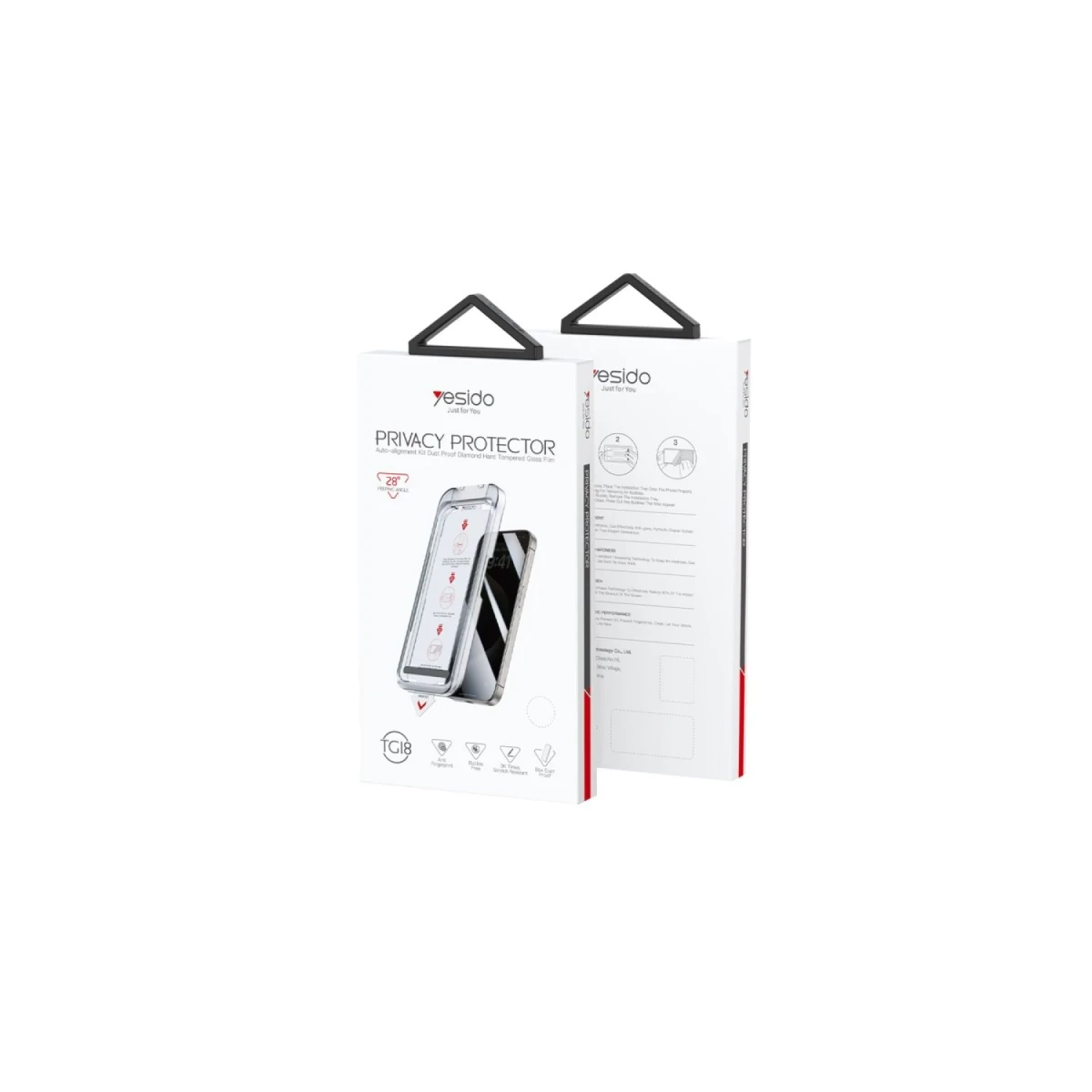 Yesido Apple iPhone 16 Pro TG18 AutoKit Hayalet Cam Ekran Koruyucu - Siyah