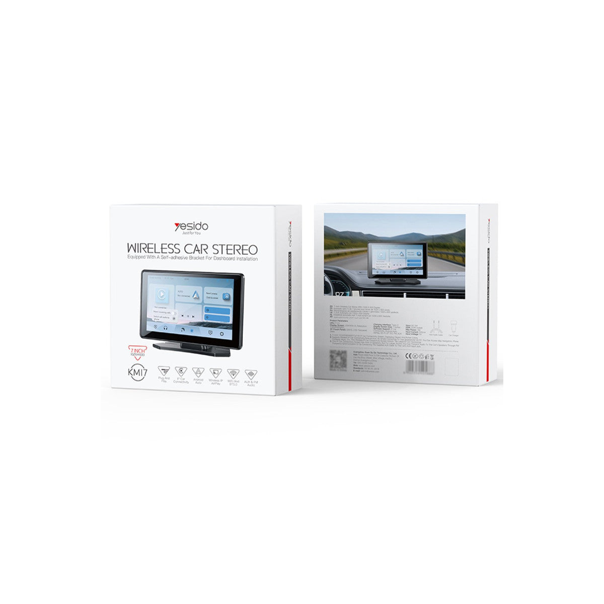 Yesido KM17 7inç BT 5.0 Wifi FM Aux AirPlay ve Android Auto Destekli CarPlay