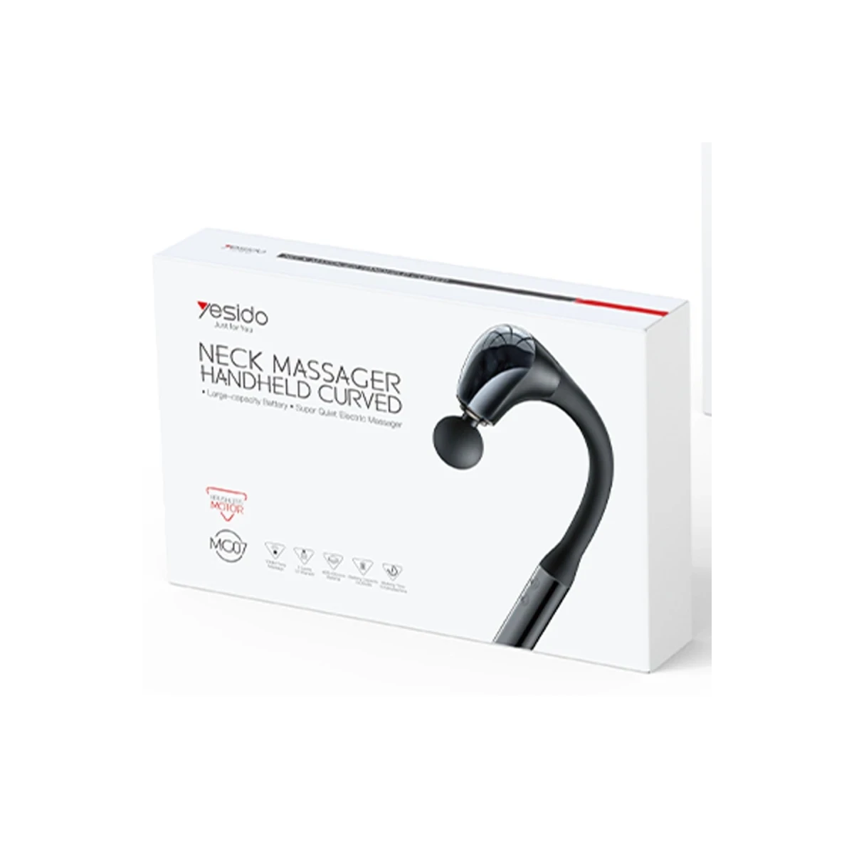 Yesido MG07 4 Adet Değişir Başlıklı 5 Seviyeli Masaj Aleti - Siyah