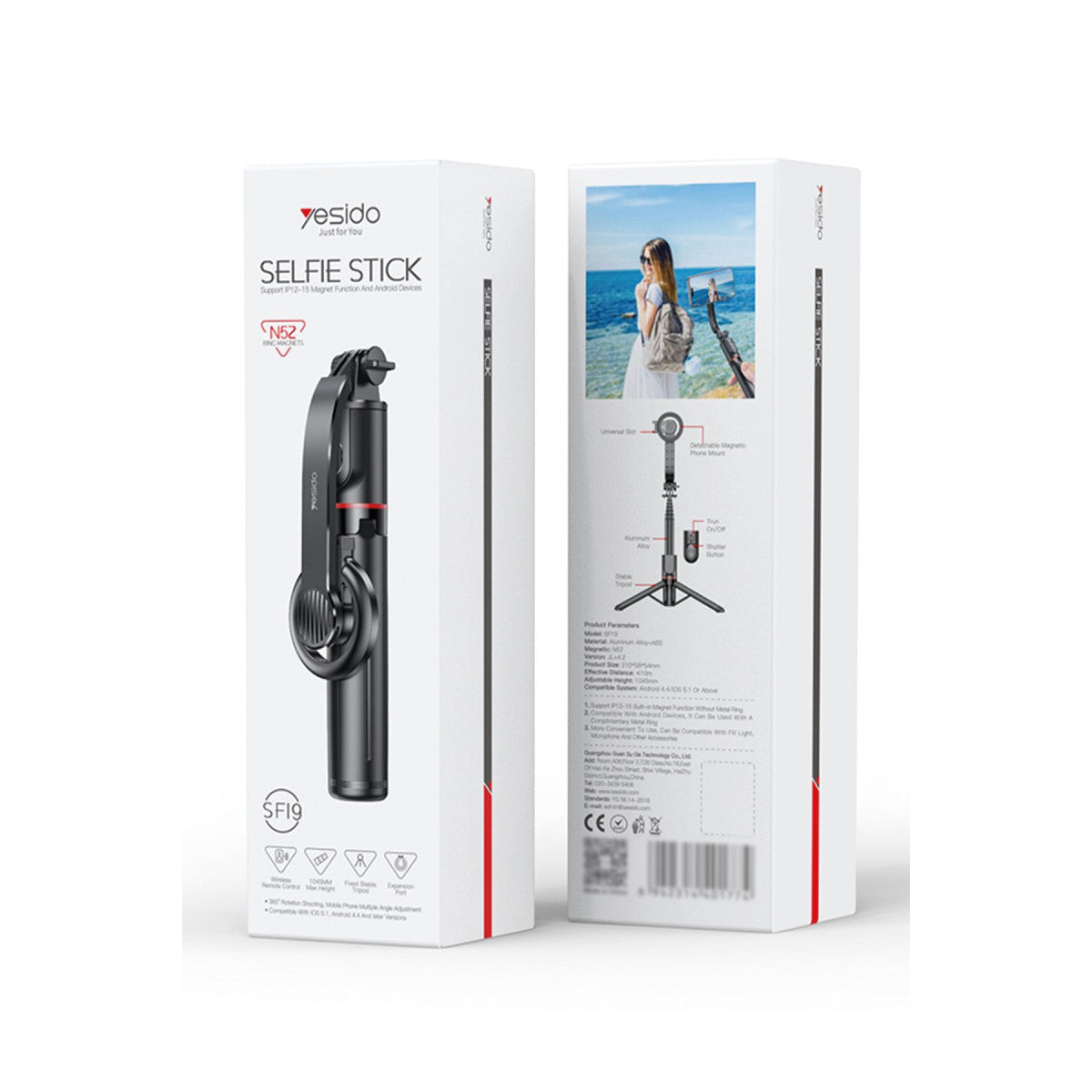 Yesido SF19 360 Derece Bluetooth 4.2 Kontrollü Magsafe Özellikli Selfie Gimbal