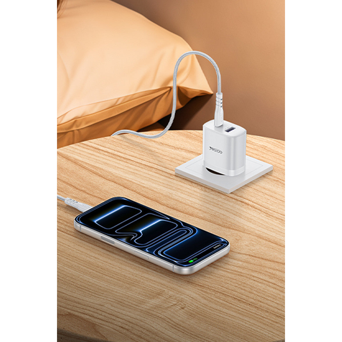 Yesido YC108 35W USB-A ve Type-C Çıkışlı ve 1M Type-C to Type-C Kablolu PD Şarj Cihazı