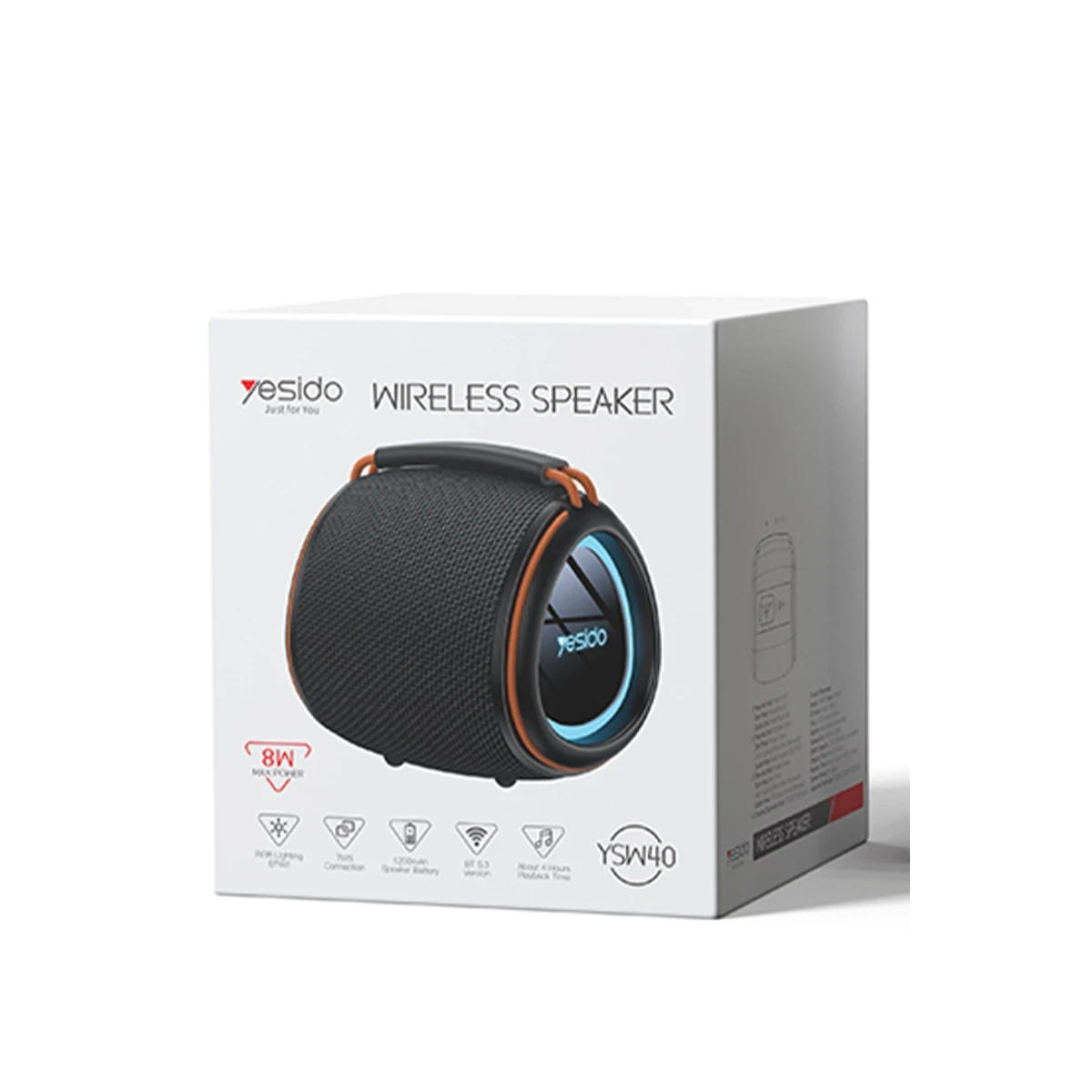Yesido YSW40 BT 5.3 RGB Kablosuz Hoparlör - Siyah