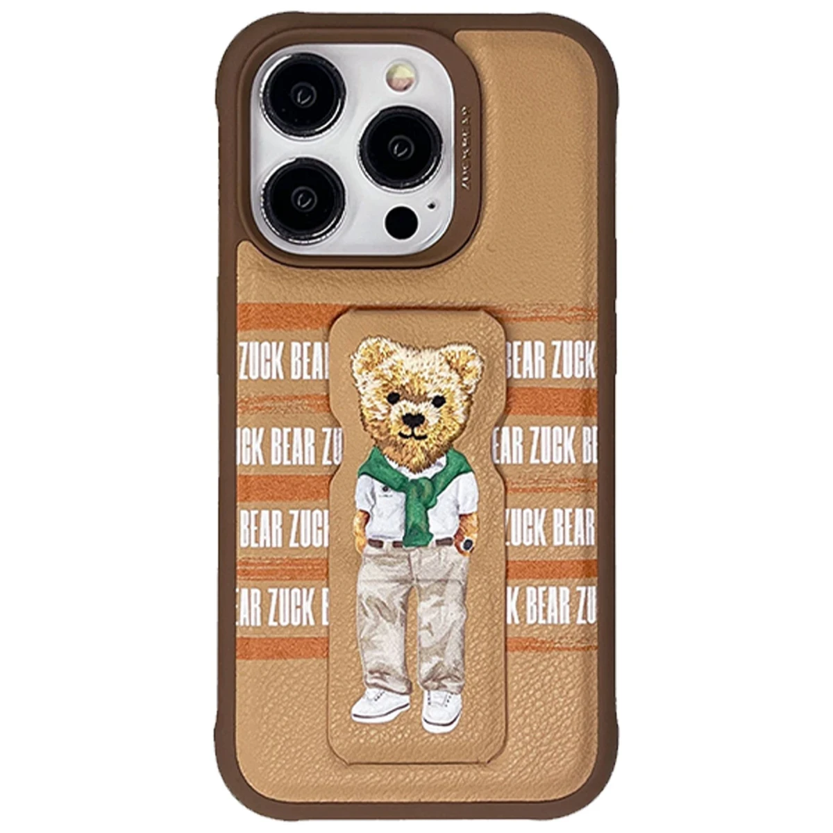ZuckBear Apple iPhone 15 Pro Claude Standlı Kapak - Kahverengi