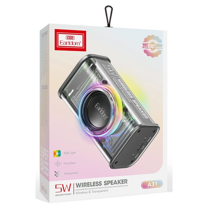 Earldom A31 RGB Işıklı Bluetooth 5.1 5W Kablosuz Hoparlör - Beyaz