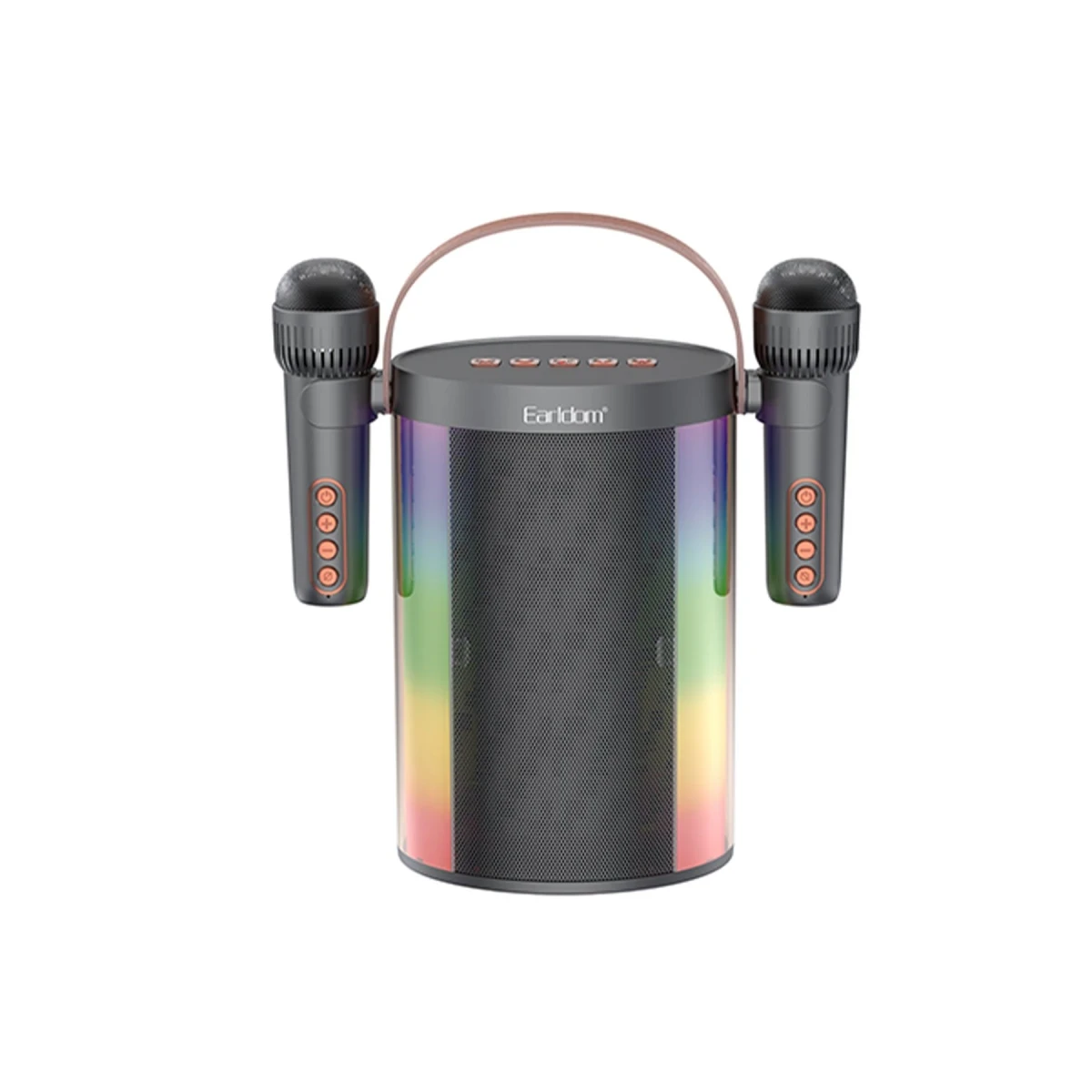 Earldom A32 10W RGB Işıklı 2 Adet Karaoke Mikrofonlu Bluetooth Kablosuz Hoparlör - Siyah