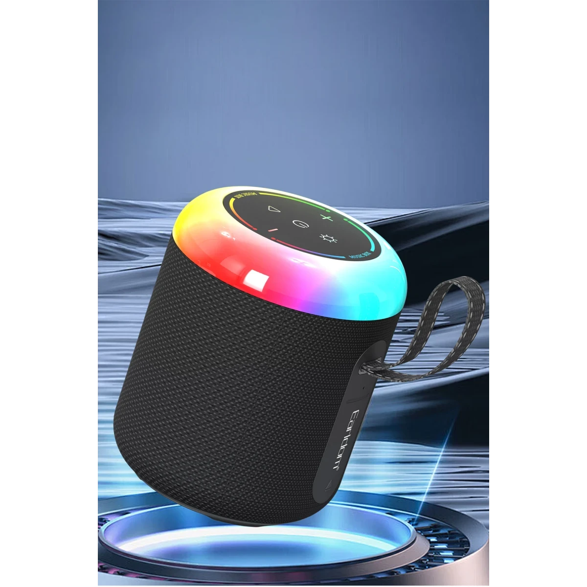 Earldom A38 6.5W RGB Işıklı Süper Bass BT 5.3 Kablosuz Hoparlör - Siyah
