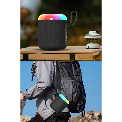Earldom A38 6.5W RGB Işıklı Süper Bass BT 5.3 Kablosuz Hoparlör - Siyah