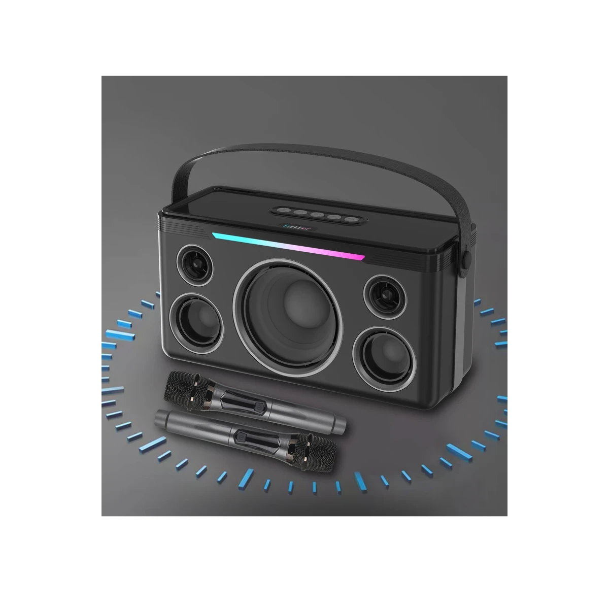 Earldom A40 20W Led Işıklı Karaoke Mikrofonlu Bluetooth Kablosuz Hoparlör - Siyah