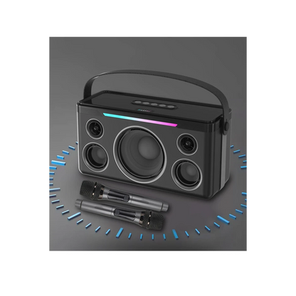 Earldom A40 20W Led Işıklı Karaoke Mikrofonlu Bluetooth Kablosuz Hoparlör - Siyah