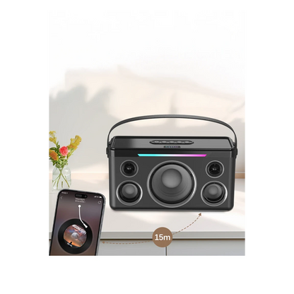 Earldom A40 20W Led Işıklı Karaoke Mikrofonlu Bluetooth Kablosuz Hoparlör - Siyah