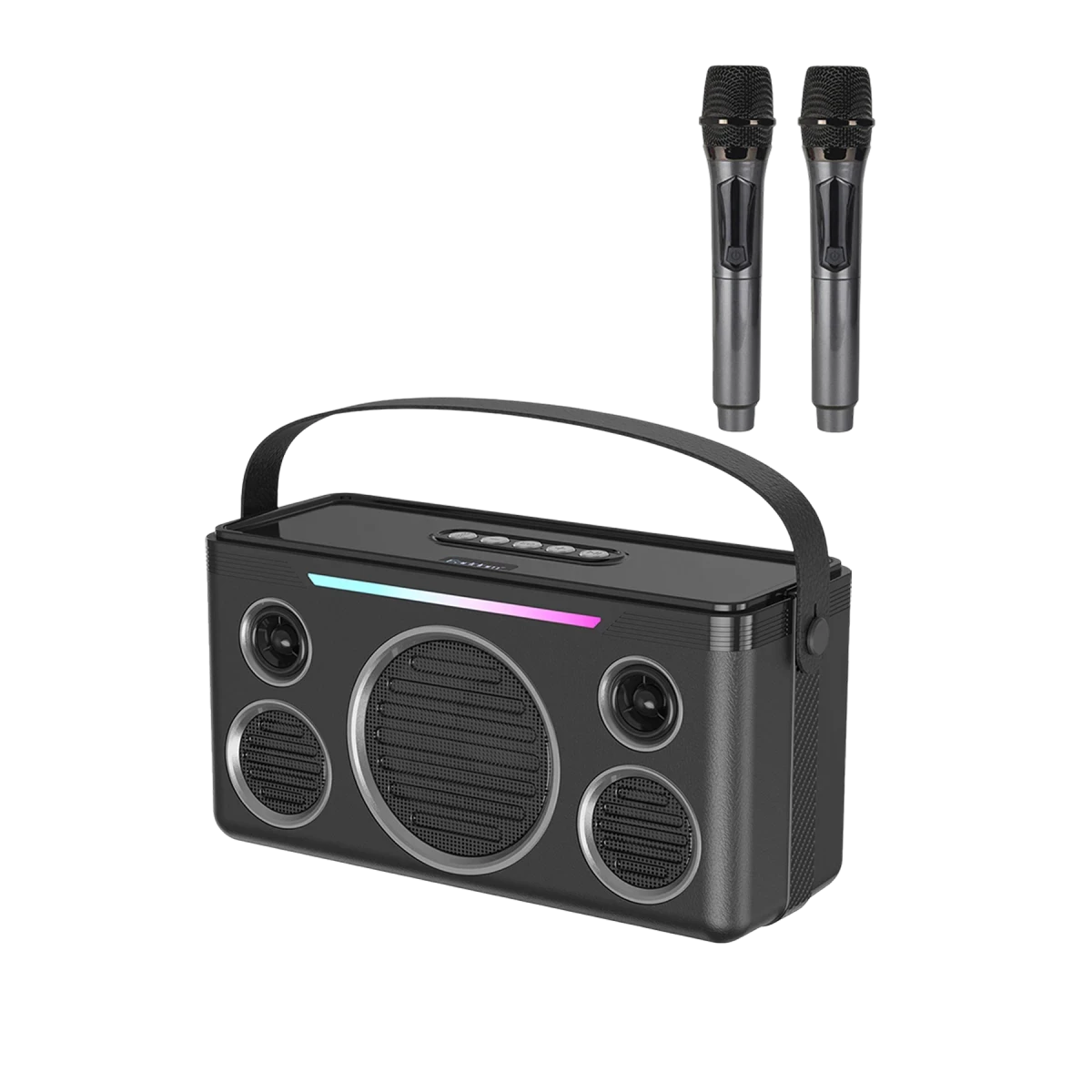 Earldom A40 20W Led Işıklı Karaoke Mikrofonlu Bluetooth Kablosuz Hoparlör - Siyah