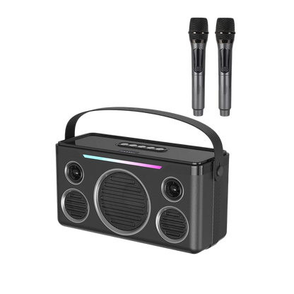 Earldom A40 20W Led Işıklı Karaoke Mikrofonlu Bluetooth Kablosuz Hoparlör - Siyah