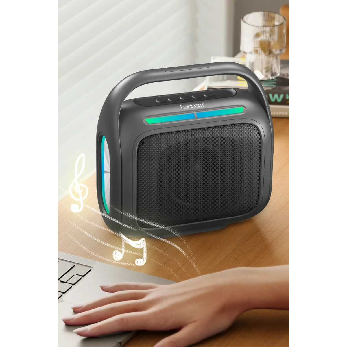 Earldom A43 30W Radyolu Bluetooth Kablosuz Hoparlör - Siyah