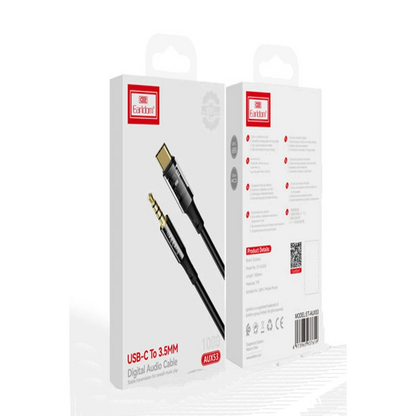 Earldom AUX53 1M Type-C to 3.5mm Dijital Aux Kablo - Siyah
