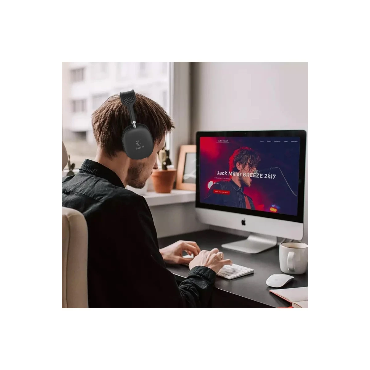 Earldom BH102 Kafaüstü Bluetooth Kulaklık - Siyah