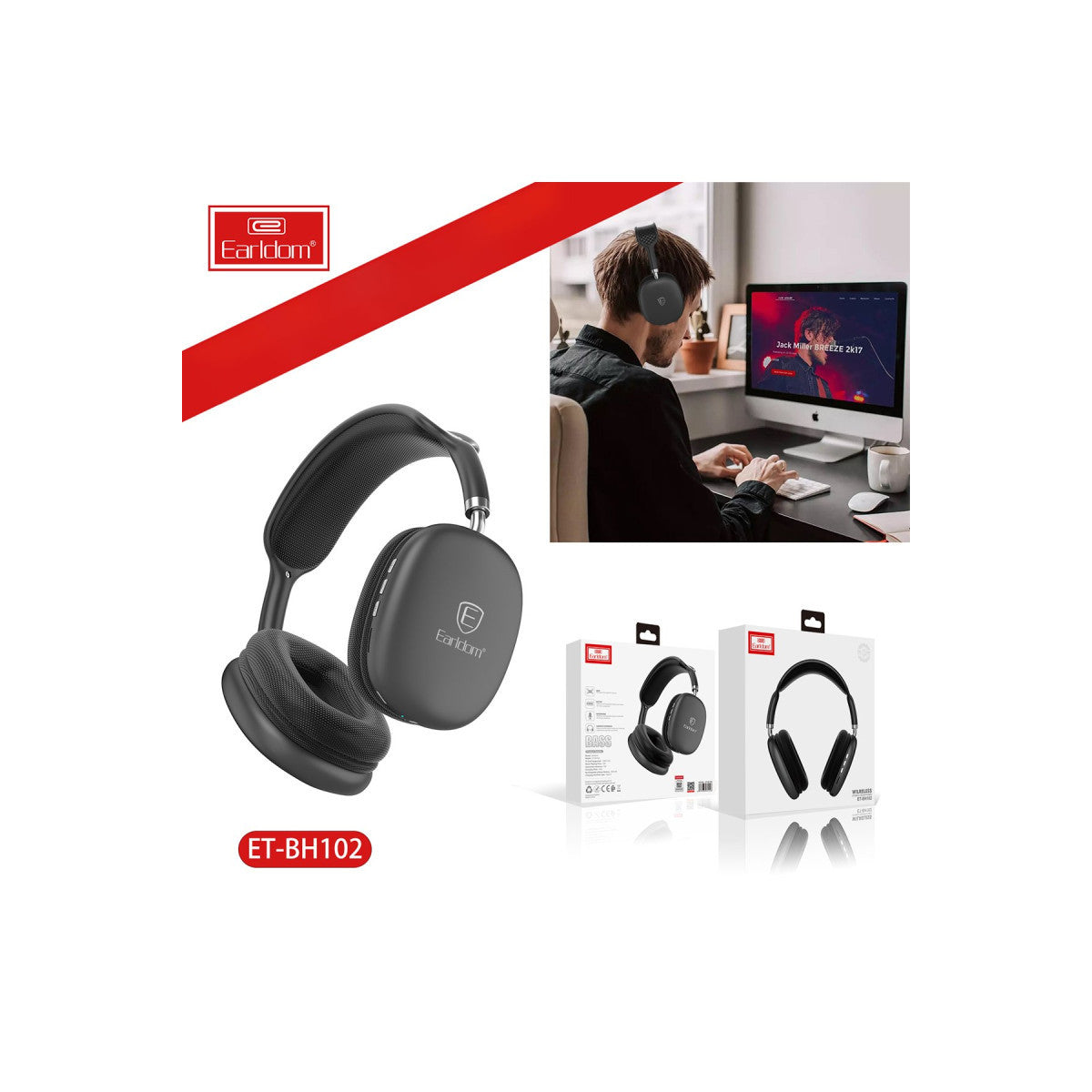 Earldom BH102 Kafaüstü Bluetooth Kulaklık
