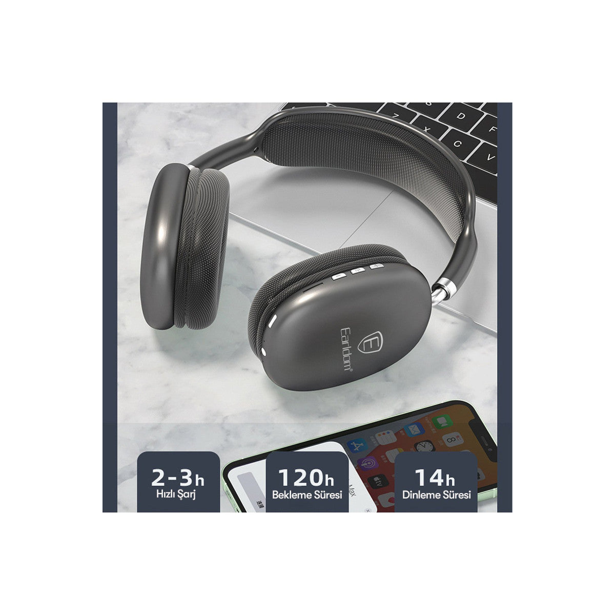 Earldom BH102 Kafaüstü Bluetooth Kulaklık