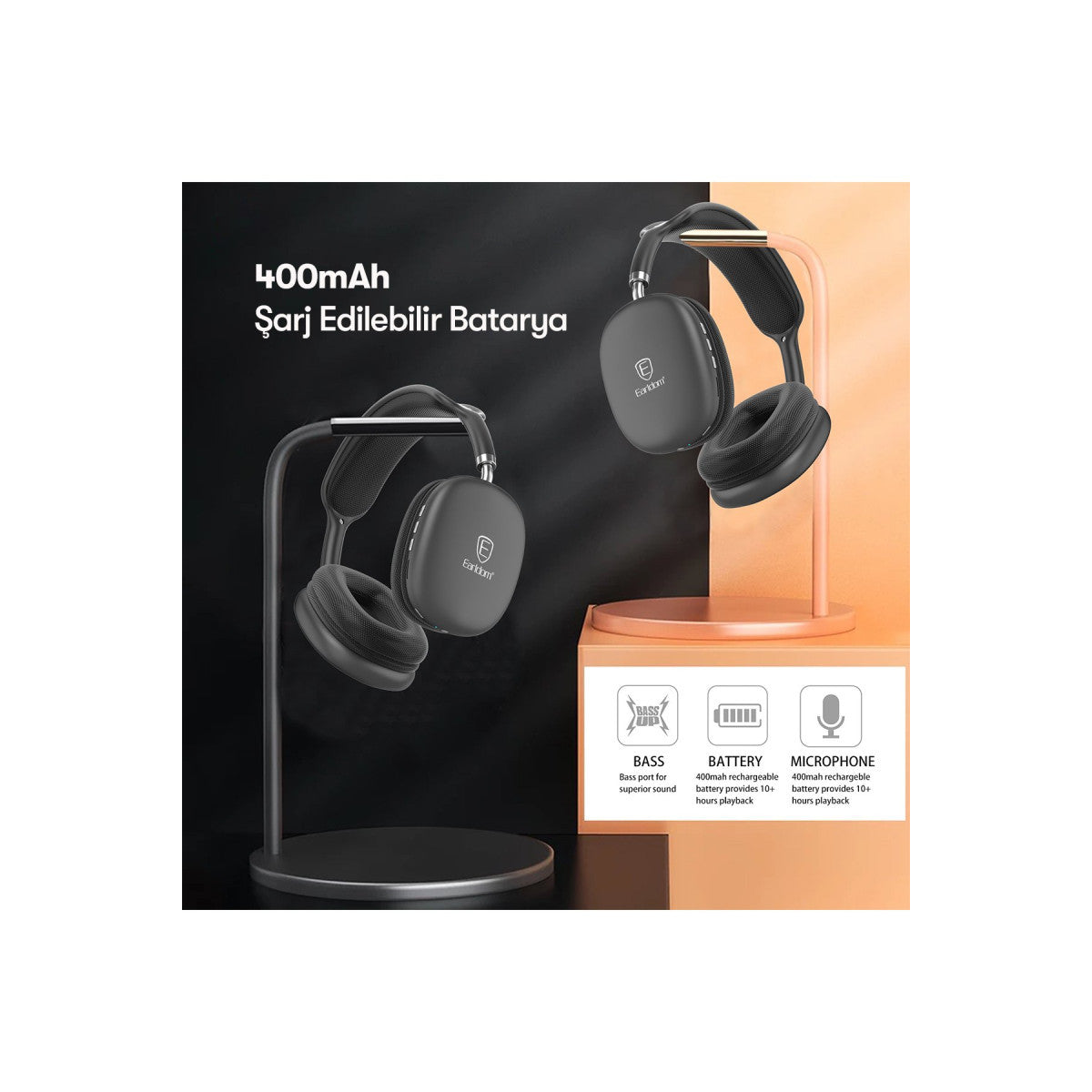Earldom BH102 Kafaüstü Bluetooth Kulaklık