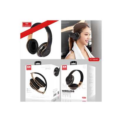 Earldom BH43 Katlanabilir Kafaüstü Bluetooth Kulaklık - Siyah