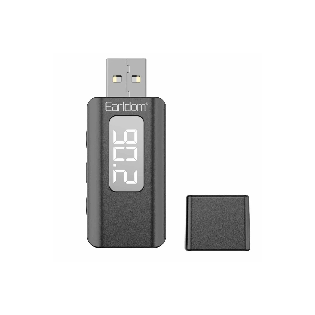 Earldom BR17 BT 5.3 SD Kart ve Aux Çıkışlı Arama Destekli Dijital Ekranlı 2in1 USB FM Transmitter - Siyah