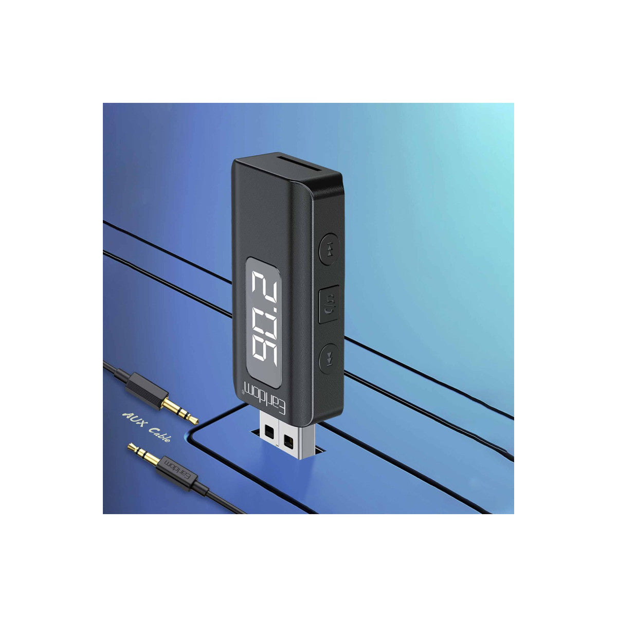 Earldom BR17 BT 5.3 SD Kart ve Aux Çıkışlı Arama Destekli Dijital Ekranlı 2in1 USB FM Transmitter