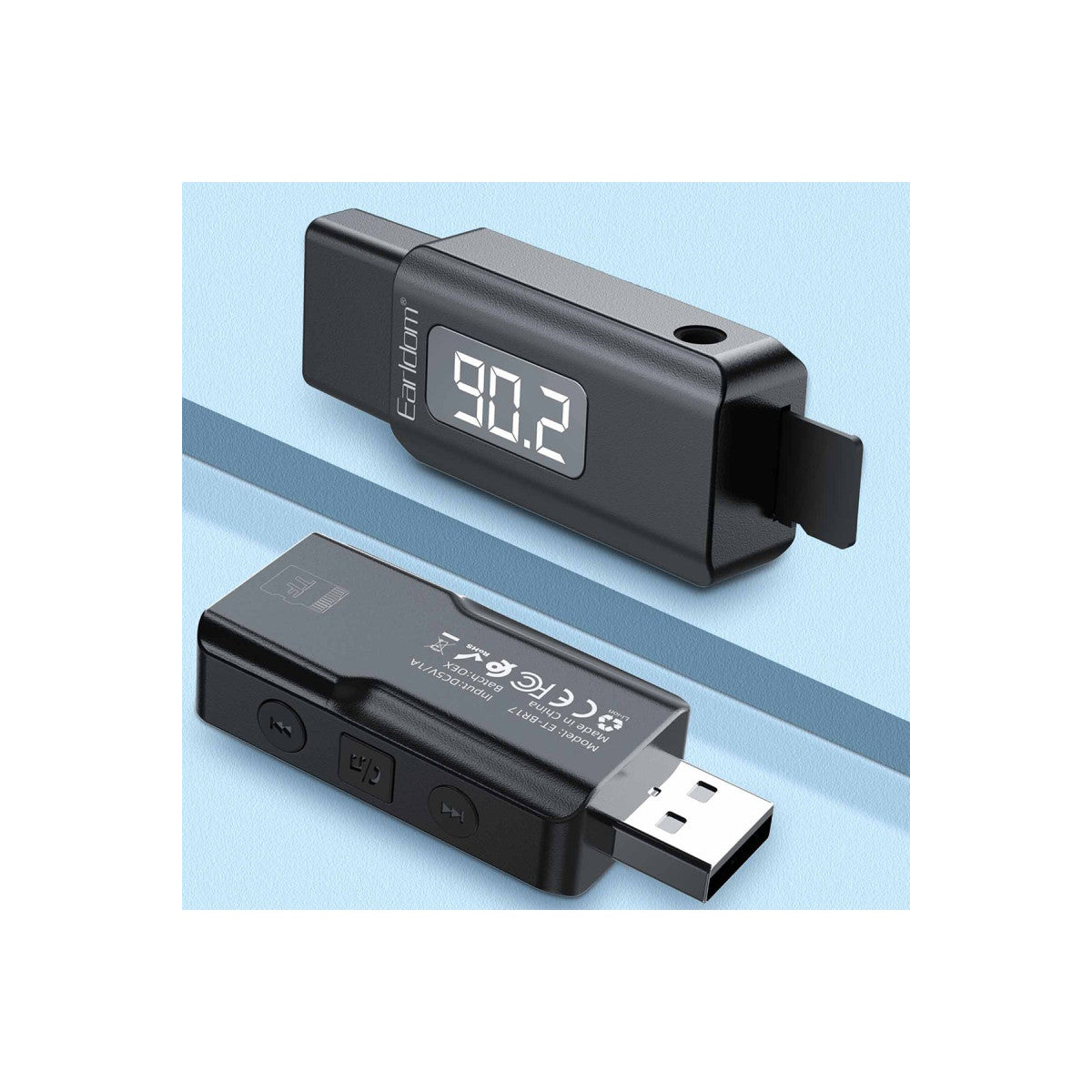 Earldom BR17 BT 5.3 SD Kart ve Aux Çıkışlı Arama Destekli Dijital Ekranlı 2in1 USB FM Transmitter