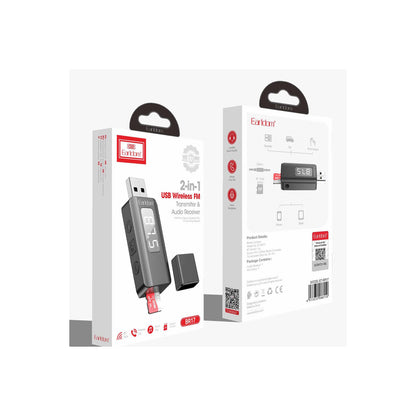 Earldom BR17 BT 5.3 SD Kart ve Aux Çıkışlı Arama Destekli Dijital Ekranlı 2in1 USB FM Transmitter