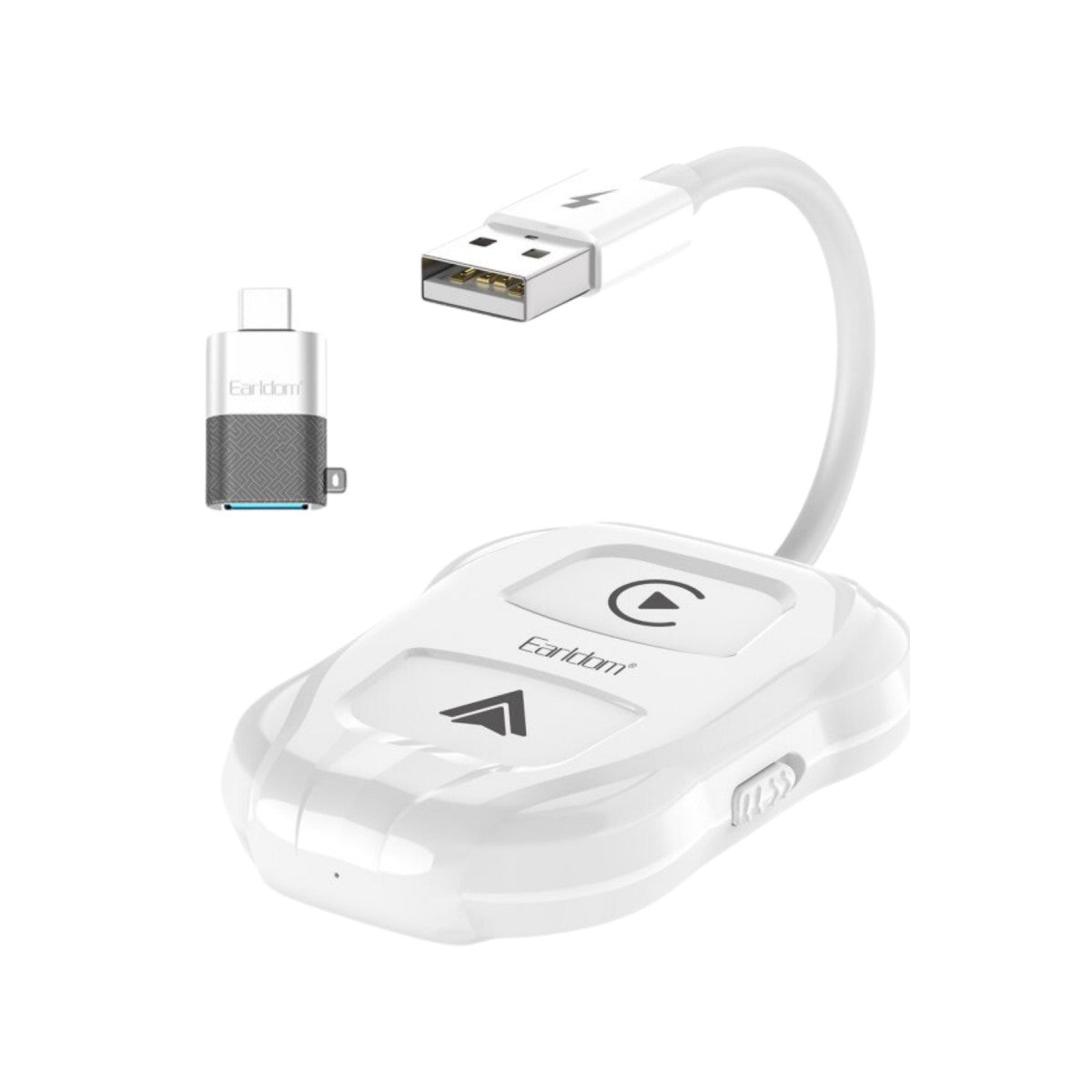 Earldom CP01 Tak Çalıştır 2in1 Type-C to USB Dönüştürücülü Kablosuz CarPlay Adaptör