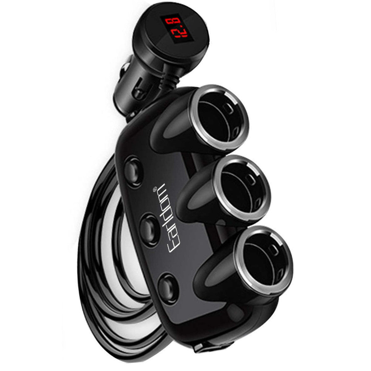 Earldom CS1 120W Dijital Voltaj Göstergeli 3 Adet Çakmaklık ve 2 Adet USB Çıkışlı PD Hızlı Araç Şarj