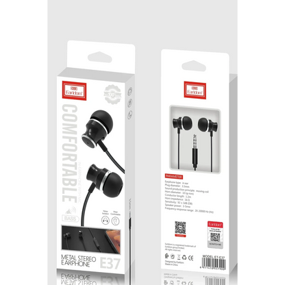 Earldom E37 1.2M 3.5mm Jaklı Kablolu Kulaklık - Beyaz