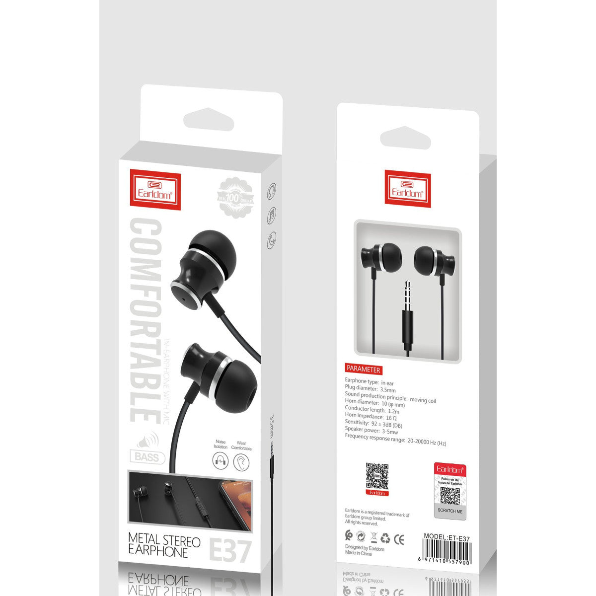 Earldom E37 1.2M 3.5mm Jaklı Kablolu Kulaklık