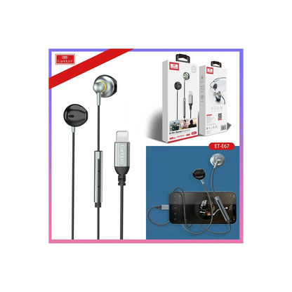 Earldom E67 Lightning Kablolu Kulaklık - Gümüş