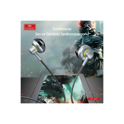 Earldom E67 Lightning Kablolu Kulaklık - Gümüş