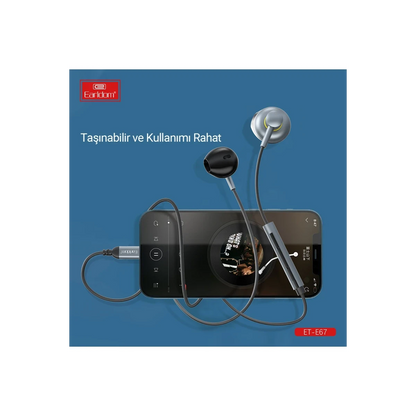 Earldom E67 Lightning Kablolu Kulaklık - Gümüş