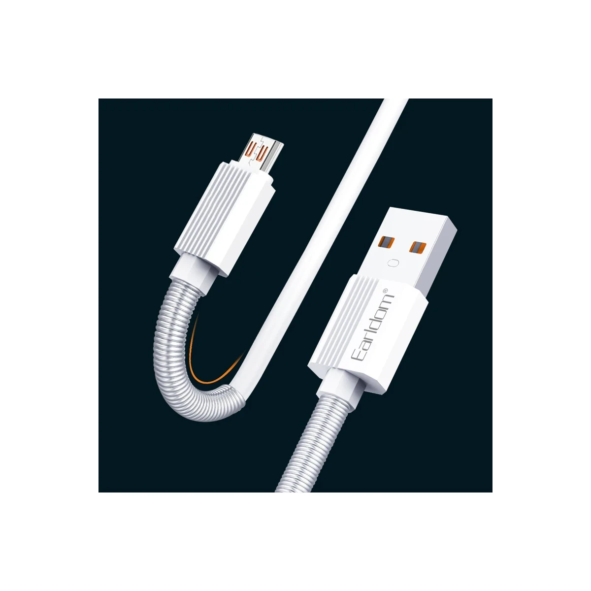 Earldom EC-137i 1M 3A Kırılmaya Dayanıklı Lightning Hızlı Şarj Kablosu - Beyaz