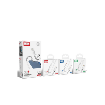 Earldom EC-137i 1M 3A Kırılmaya Dayanıklı Lightning Hızlı Şarj Kablosu - Beyaz