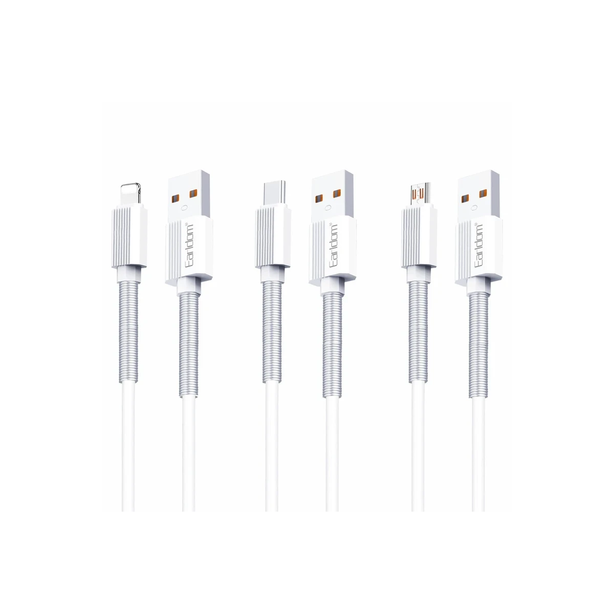 Earldom EC-137i 1M 3A Kırılmaya Dayanıklı Lightning Hızlı Şarj Kablosu - Beyaz